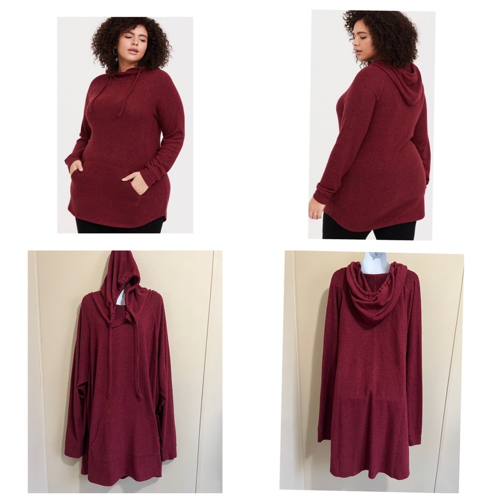 Torrid Size 6 Super Soft Cowl Neck Tunic Hoodie